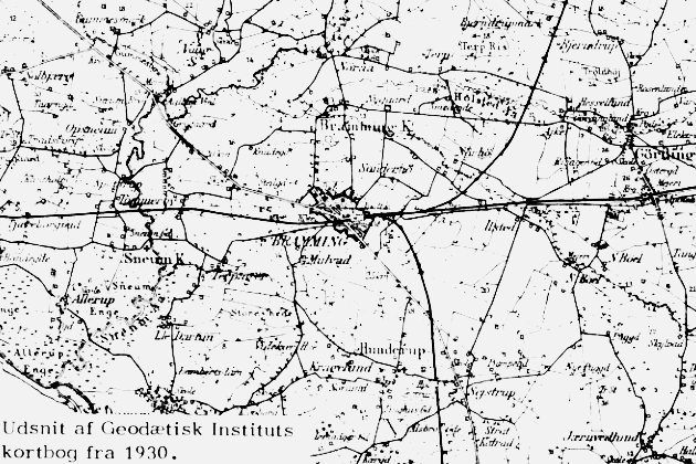 Udsnit fra Geodædisk Instituts kortbog fra 1930