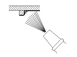 Figur 1: Sprøjtemaling af indadgående hjørner