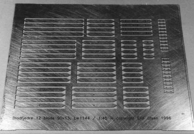 Etched fret for one set of springs for PF and QD/QE