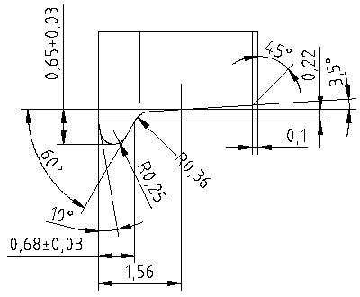 Figure 1: Normal wheel profile for Proto:45 wheels