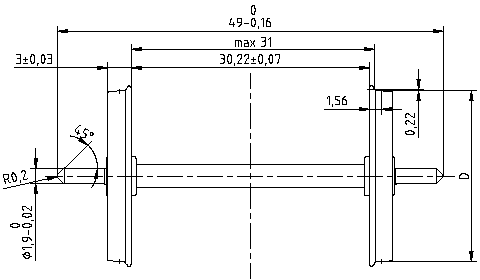 Figure 2: Rolling stock wheel set for Proto:45